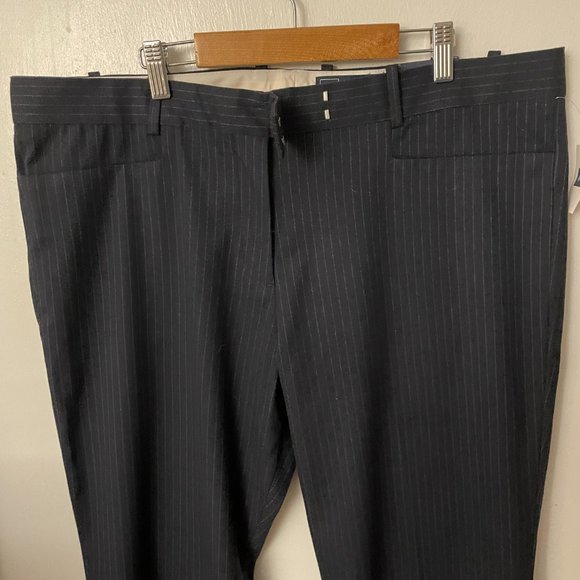 Women's GAP Wool Blue Pinstriped Modern Boot Cut Pants - Size 16R NWT - Picture 2 of 8
